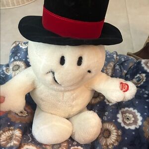 Charming Plush Snowman with Black Hat